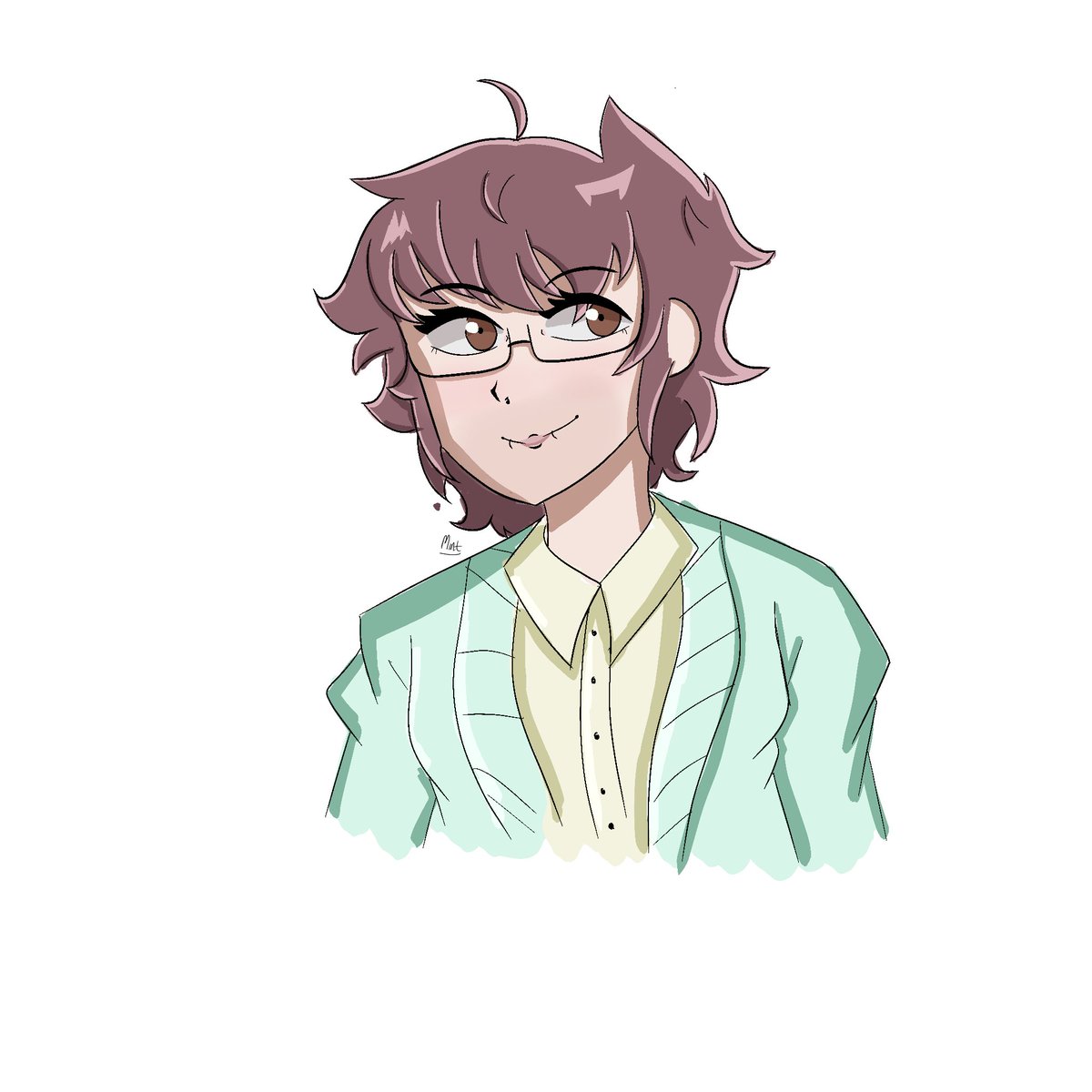 chocomintystar's tweet image. guys i haven’t touched / attempted the persona style in a long time so gukp. don’t judge UHM. i have come up with a design for my sona for maruki…. this is definitely more of an actual sona than an OC . they’re an adjunct art teacher at shujin getting their masters gulp…..