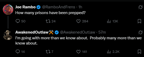 PokerPolitics's tweet image. When you're hanging out with friends talking about possible good things happening in the near future you might be talking about a new job or a relationship, maybe a vacation you're planning. For QAnon it's pondering how many jail cells they'll need to hold all their enemies.