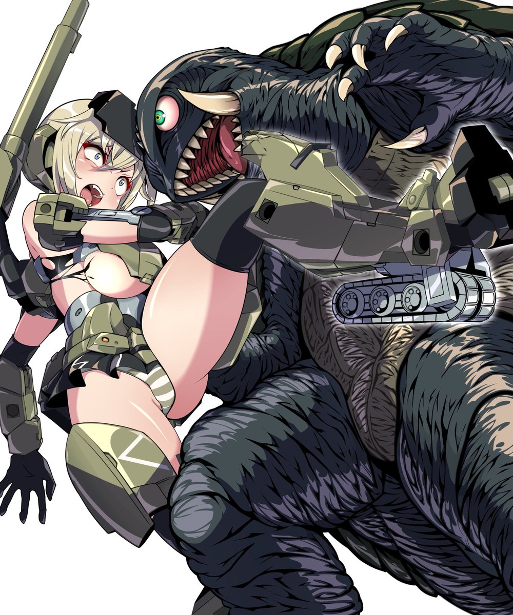 文字＆エフェクト無し白背景。
余談ですが轟雷ちゃんの胸が明らかに大きいのは
巨大化の際の副作用です。