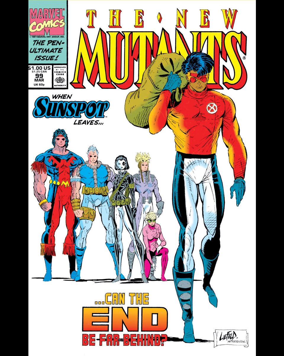 ClassicXMen's tweet image. New Mutants #99 cover dated March 1991.
When Sunspot leaves, can the end be far behind? Featuring the first appearances of Feral and Shatterstar!