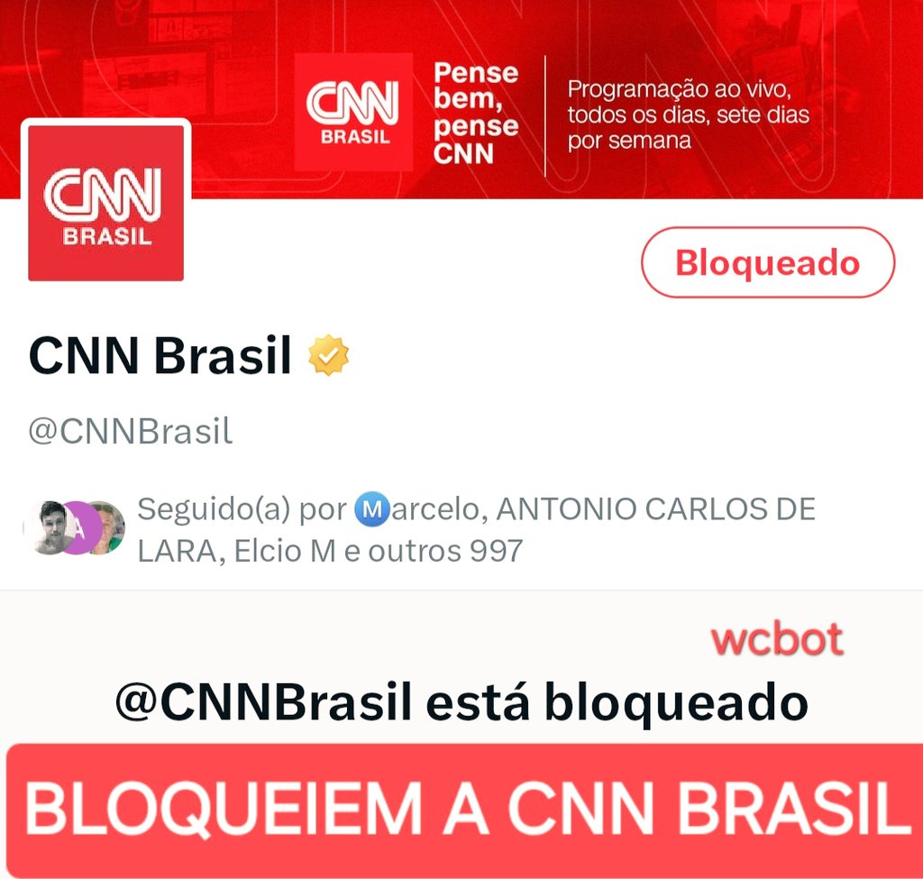 wwanniacbot's tweet image. BLOQUEIEM A CNN BRASIL, Democracia Sempre.