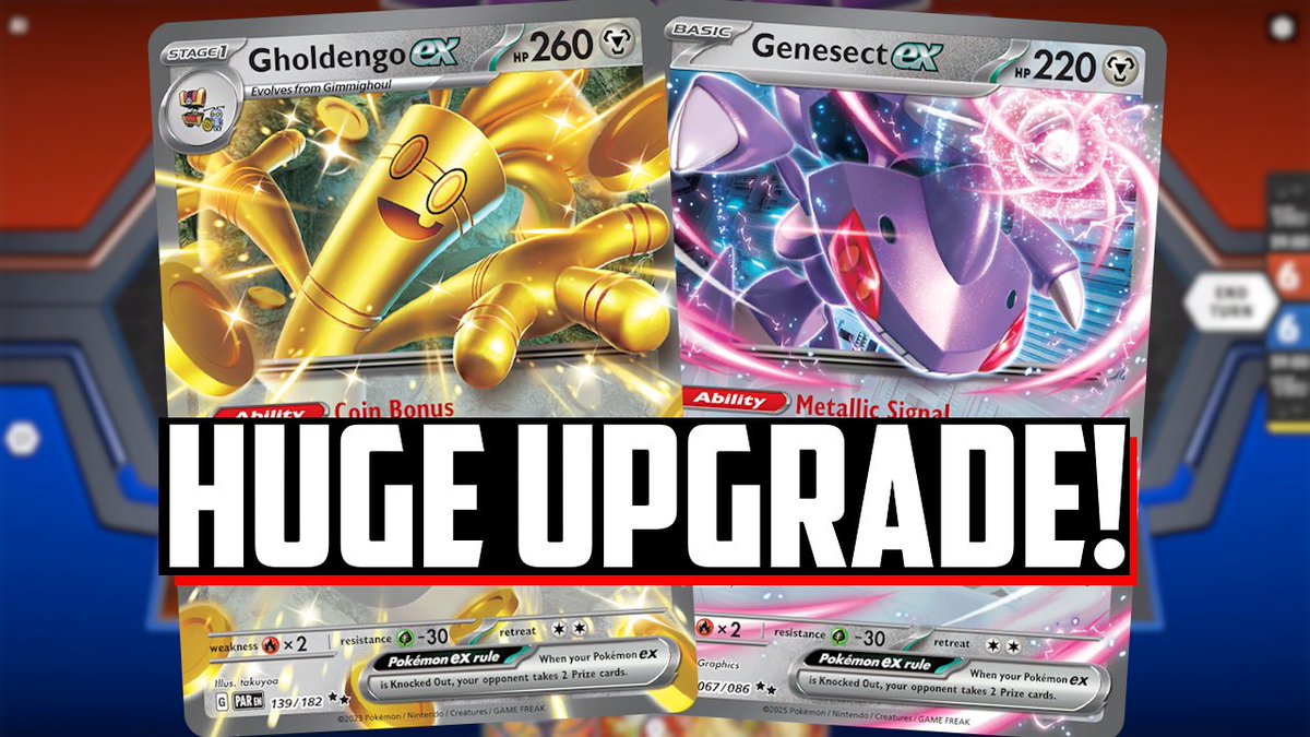 inthirdperson's tweet photo. Gholdengo ex gets a HUGE upgrade thanks to Genesect ex!

VIDEO: https://t.co/v3cVkgDkNl https://t.co/F3oBOaJdlB