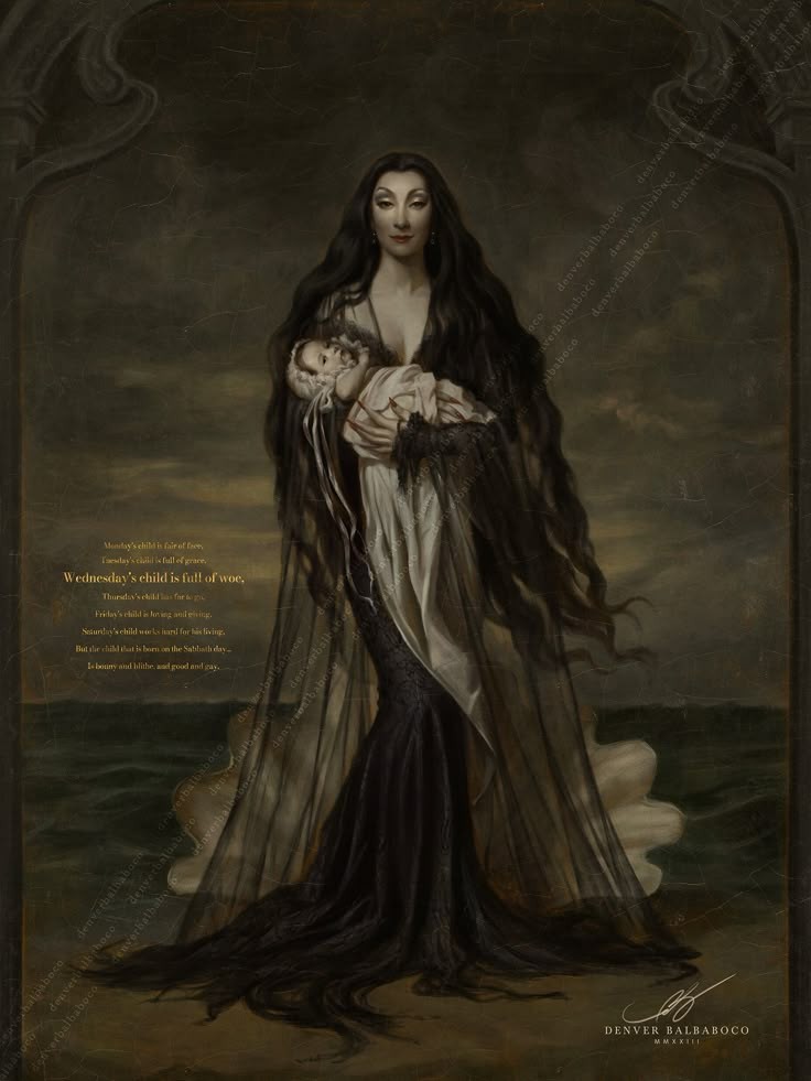 pmamtraveller's tweet image. Denver Balbaboco - The Birth of Wednesday Addams