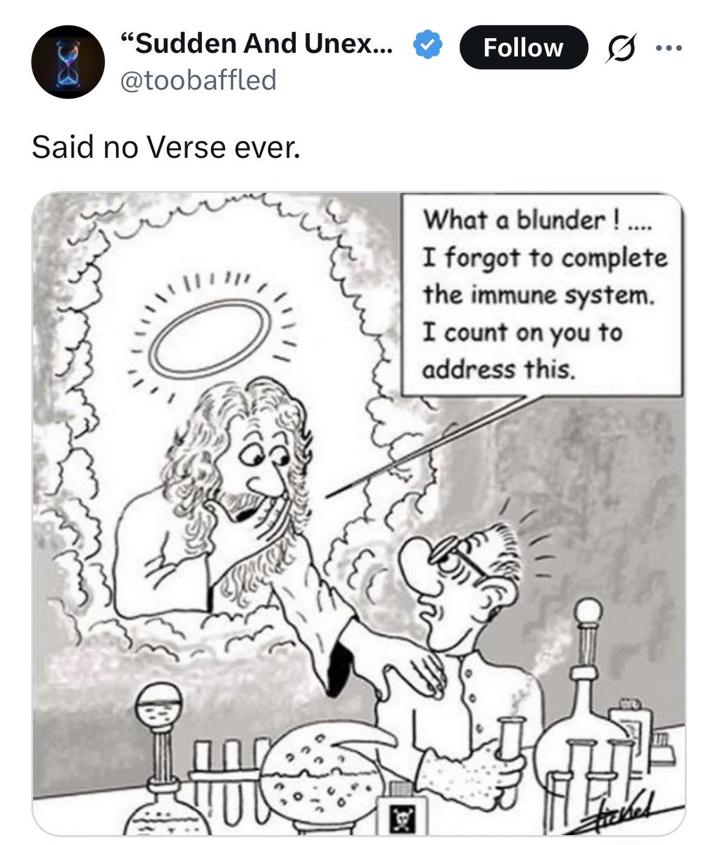 An intelligent designer also gave us wisdom teeth that don’t fit our jaws, an appendix, a shared pipe for food and air, an optic nerve that exits through the retina creating a blind spot, a narrow pelvis that makes childbirth painful and risky, an immune system that can attack