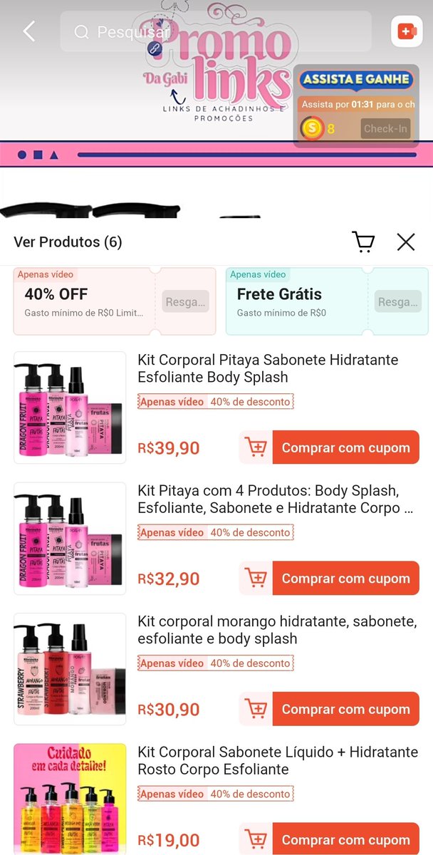 promolinksdagab's tweet photo. [🚨] SHOPEE VIDEO | ESQUENTA 8.8 

🛍 Kit Corporal de Pitaya com 4 Itens

🎟 40% OFF Sem Mínimo Limitado a R$10 (ACABA EM 23H, CORRE)

⚠️ Os preços na imagem são sem a aplicação do cupom, com o cupom fica mais barato!

➡️ COMPRE AQUI: https://t.co/PQQSWWZtAg https://t.co/QeRP26dTtl