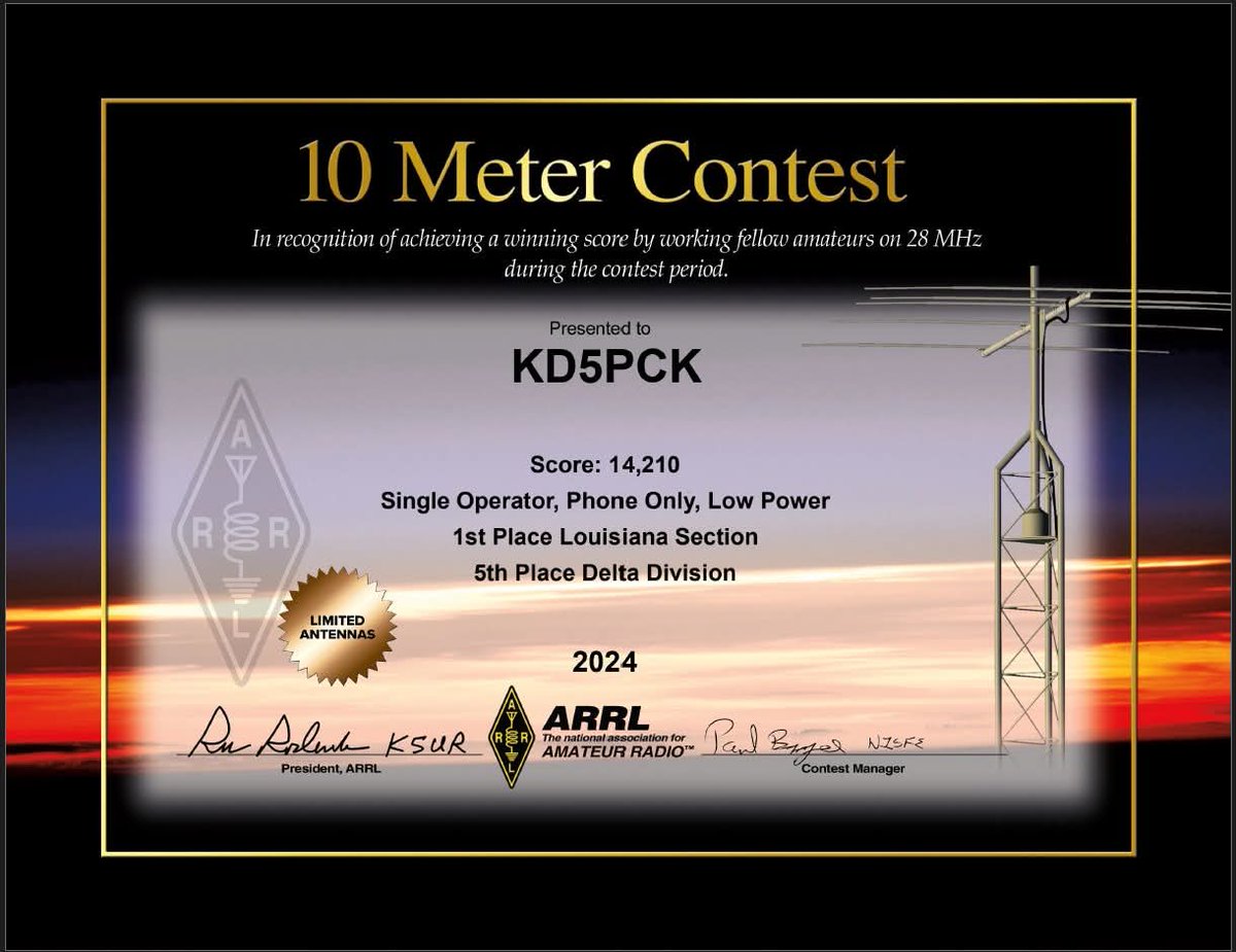kd5pck's tweet photo. Look at that!
#hamradio #radio #arrl #10meter #portablehamradio https://t.co/J02VTBL3NP