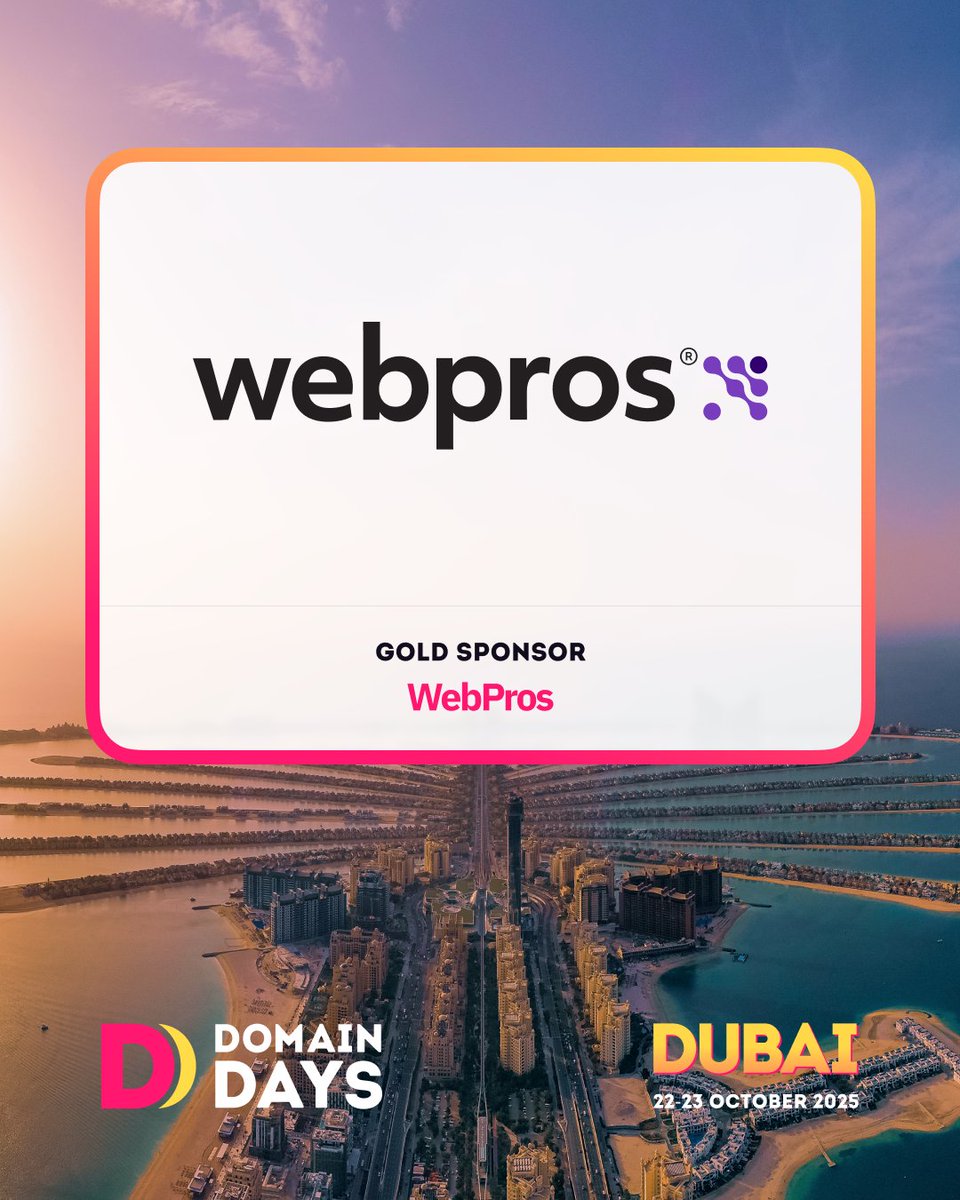 Welcome #WebPros to Domain Days Dubai 2025! 🚀 As the force behind <a href="/cPanel/">cPanel</a>, <a href="/Plesk/">Plesk</a>, and <a href="/whmcs/">WHMCS</a>, WebPros drives #domains, #webhosting, and #digitalinfrastructure innovation in #Dubai and the #MEA region. Join us Oct 22–23. Get tickets: domaindays.com
