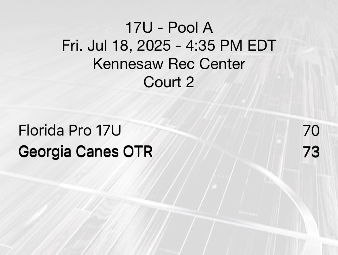 PRO 2026 Game 1 vs Georgia Canes 70 - 73 <a href="/OntheRadarHoops/">Shun Williams</a> <a href="/TaiYoungHoops/">Tai Young</a>

Justus-Dylan Herbert - 16 pts
Robert Guishard - 12 pts, 5 Rebs, 3 BLKS
Travis Chin - 11 pts, 2 stls
Robert Ingram - 10 pts
Ayden "AJ" Ambrose - 9 pts, 7 Rebs, 8 asts