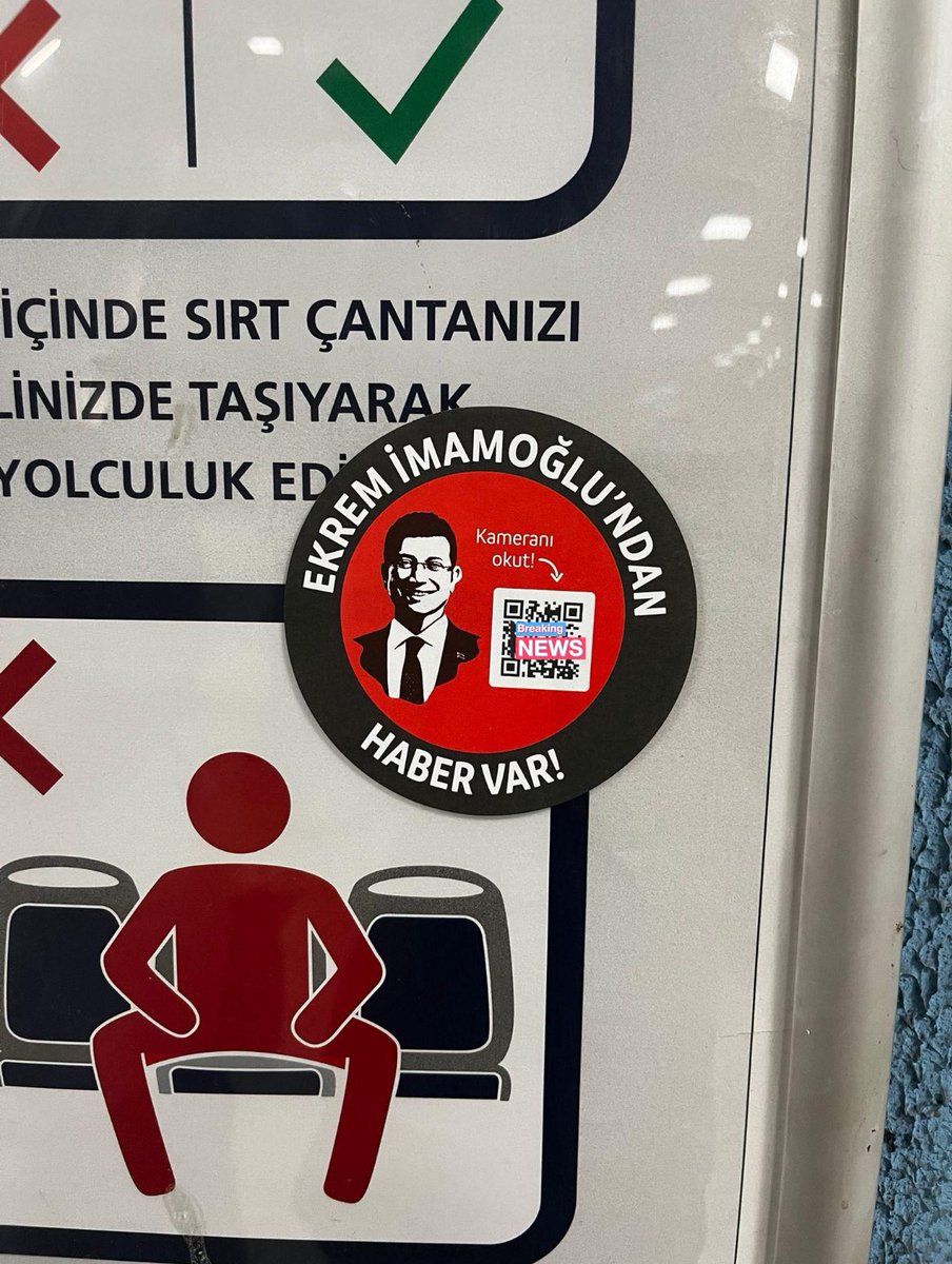 İstanbul'da metrolara bu tarz çıkartmalar yapıştırılmış. Çıkartmalardaki karekodu okutunca İmamoğlu karşıtı bir propoganda videosu çıkıyor.

Bu kaçıncı seviye şerefsizlik bilemedim.