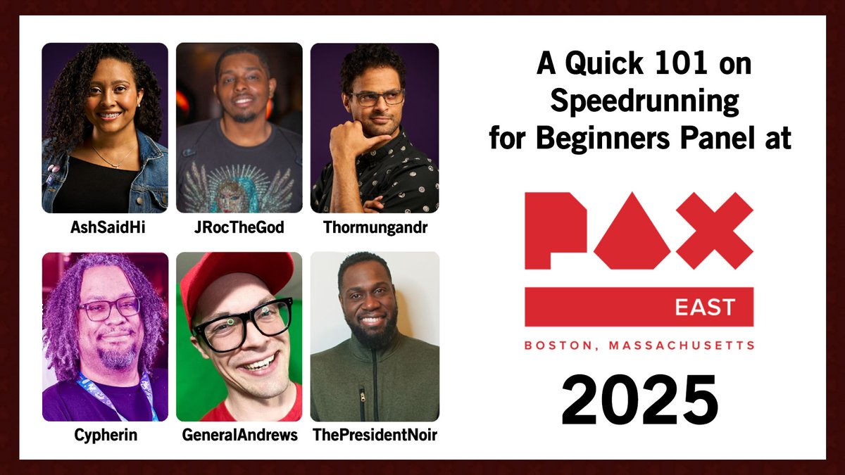 AshSaidHi (@ashsaidhi) on Twitter photo Hi! I uploaded the PAX East 2025 Speedrunning 101 panel featuring <a href="/The_Cyphering/">Cypherin | cypherin.bsky.social</a> <a href="/JrocTheGod/">J-Roc</a> <a href="/PresidentNoir/">ThePresidentNoir</a> <a href="/GeneralAndrews/">General Andrews</a> <a href="/thormungandr/">Thormungandr (They/Them)</a> ! If you were unable to attend or attended and want to experience it again, click here: youtu.be/El92kU_XZWw?si… Hi! I uploaded the PAX East 2025 Speedrunning 101 panel featuring <a href="/The_Cyphering/">Cypherin | cypherin.bsky.social</a> <a href="/JrocTheGod/">J-Roc</a> <a href="/PresidentNoir/">ThePresidentNoir</a> <a href="/GeneralAndrews/">General Andrews</a> <a href="/thormungandr/">Thormungandr (They/Them)</a> ! If you were unable to attend or attended and want to experience it again, click here: youtu.be/El92kU_XZWw?si…