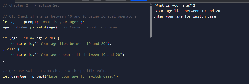 Sakshi1145's tweet image. π JS Chapter β 2
Practiced: if-else, switch, ternary β logic that thinks π€
π codepen.io/sakshi_Mane
π§ π‘ Code in action!
#JavaScript #CodeNewbie #JSBasics #50DaysOfJS #FunWithCode #LetsConnect #MorningCode
