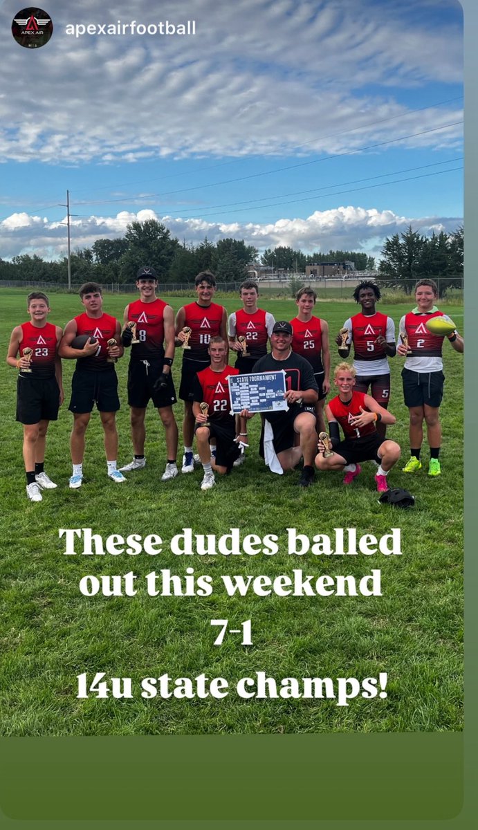 Chase Harden (@thechaseharden) on Twitter photo 2025 IA 7v7 State Champs! Congrats to my amazing team <a href="/D1Apex/">D1 Football Apex Academy</a> - an incredible tournament 2025 IA 7v7 State Champs! Congrats to my amazing team <a href="/D1Apex/">D1 Football Apex Academy</a> - an incredible tournament