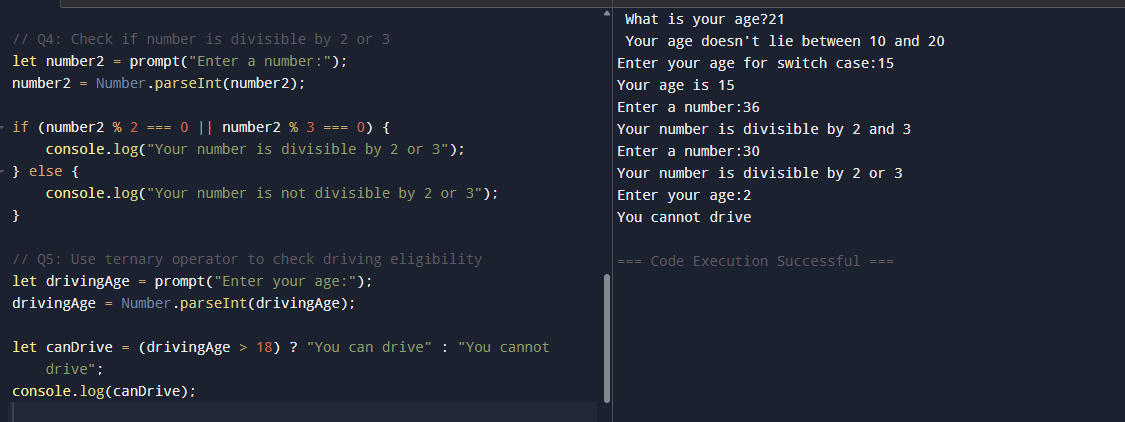 Sakshi1145's tweet image. π JS Chapter β 2
Practiced: if-else, switch, ternary β logic that thinks π€
π codepen.io/sakshi_Mane
π§ π‘ Code in action!
#JavaScript #CodeNewbie #JSBasics #50DaysOfJS #FunWithCode #LetsConnect #MorningCode