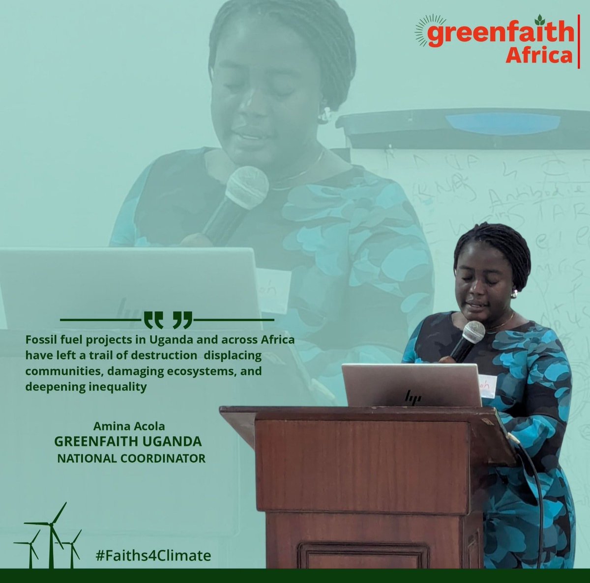 GreenFaithTz's tweet image. "Nikiwa mtu wa Imani, siwezi kufumbia macho mateso ya wakulima Hoima na Buliisa.”
Amina Acola
👩🏾Wanawake walinyang’anywa ardhi kwa ahadi hewa.
🌽 Mashamba yao sasa yamegeuzwa njia ya mafuta.
⛔ EACOP ni dhuluma ya kimfumo.
#Faiths4Climate #StopEACOP #GreenFaithAfrica