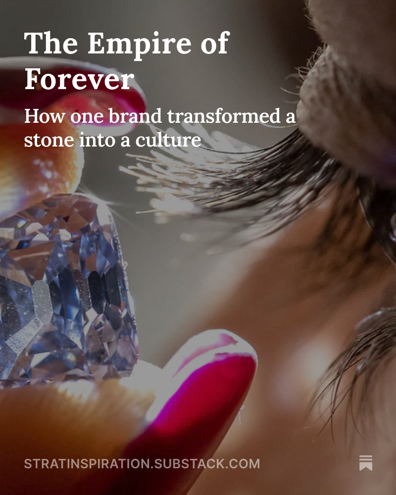 shantanusengpta's tweet photo. The greatest marketing con in history:
1870: Young Oxford dropout arrives in South Africa 1888: Buys every diamond mine he can find
1947: 4 words change human behavior forever 
https://t.co/3R6BduoIPr #Marketing #BrandStrategy #DiamondIndustry https://t.co/hNpOxVkvCN