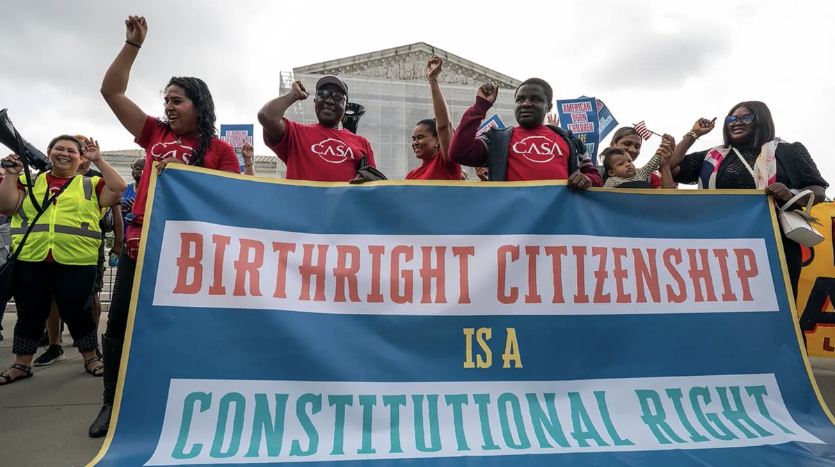 JonWiener1's tweet image. Why the courts are likely to strike down Trump's executive order to end birthright citizenship – the 14th Amendment explicitly grants citizenship to those born in the US – @DavidCole_Gtown on @thenation podcast bit.ly/46Lw8Ao