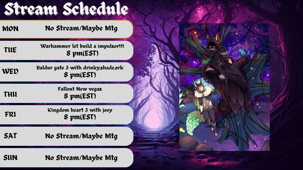 schedule for this week i hope everything goes alright i had a bit of problem last week ^^