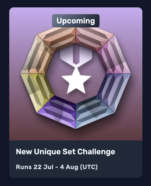 Are YOU up for the CHALLENGE?

The Countdown to Our New Unique Set Challenge is on! In just two days it begins: July 22–Aug 4

Top 250 get MCP bonuses, exclusive prizes &amp; digital rewards—plus community-wide milestones that boost rewards for everyone on the leaderboard!

Get ready
