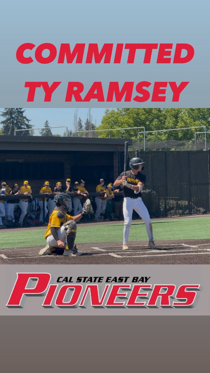 Congrats to <a href="/TyRamsey2025/">Ty Ramsey</a> for his commitment to <a href="/CSUEB_Baseball/">Csueb_baseball</a>! It’s been a pleasure watching you grow, and we’re excited to see you continue doing it at the next level.