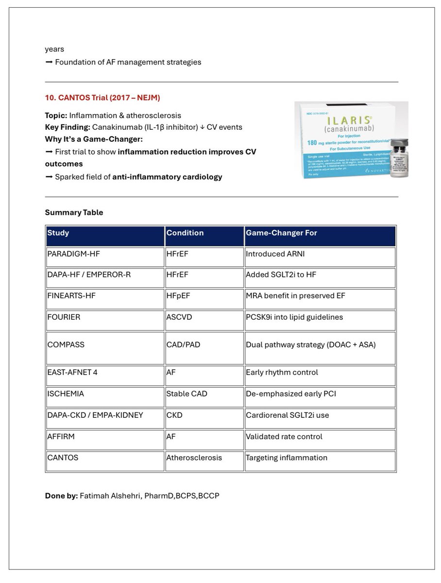 Banitoto's tweet photo. Here are some of the most important landmark (“game changer”) studies in cardiology 🫀💊 studies that shifted practice, saved lives, and redefined treatment guidelines. https://t.co/y8DWVBjZas