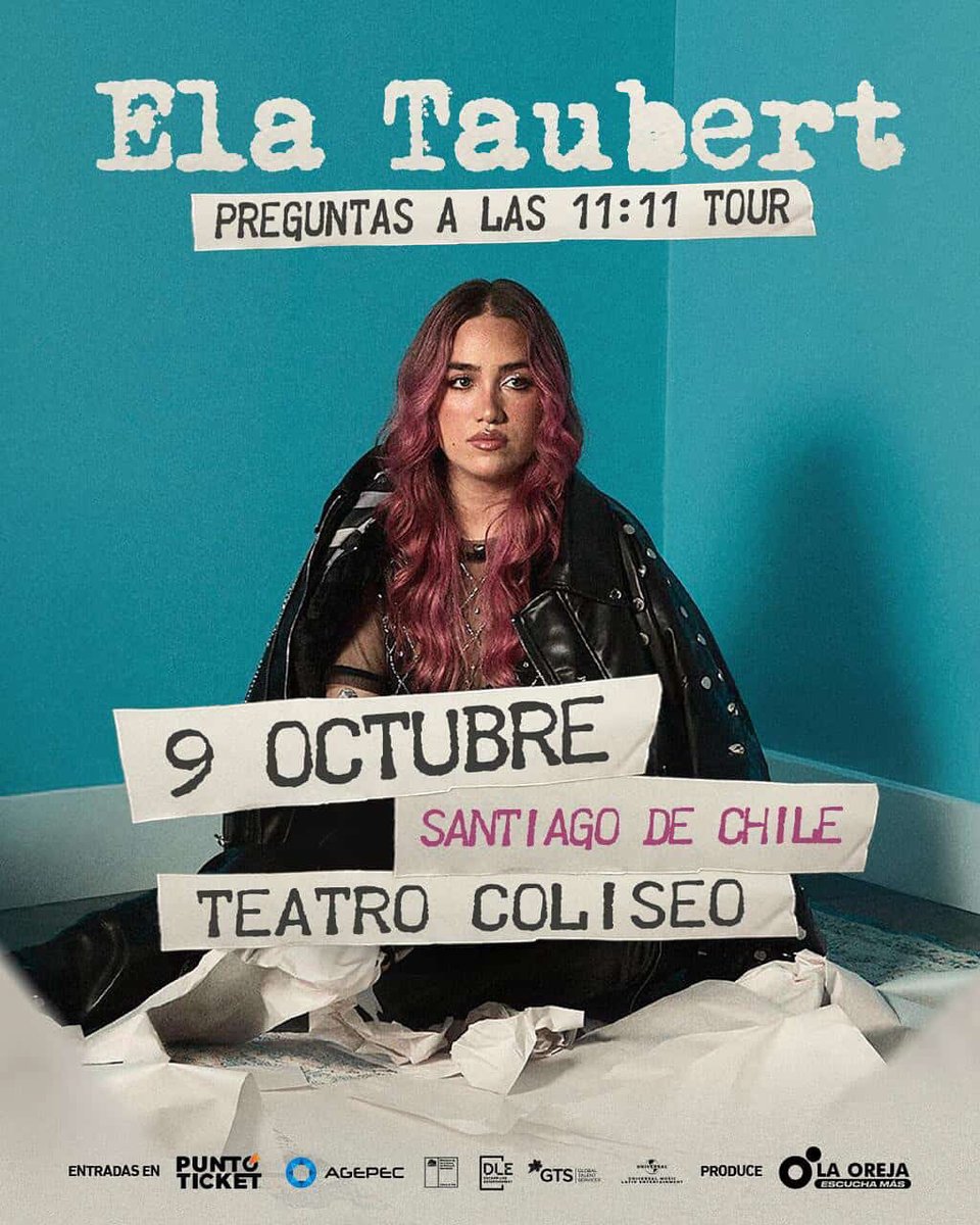 PiriposasChile's tweet photo. Ya tienen su entrada para "Preguntas a las 11:11 Tour" 🇨🇱??
Tenemos una cita🦋🩷💙 este 9 de Octubre, en Teatro Coliseo Santiago a las 20:00 Hrs✨ 

Entradas 🎟️ @puntoticket 
Produce @LaOrejaCl

https://t.co/socPCgqsuK

 #preguntasalas11y11tour  #ElaTaubert  #piriposas #besties https://t.co/lBmjtQIoiZ