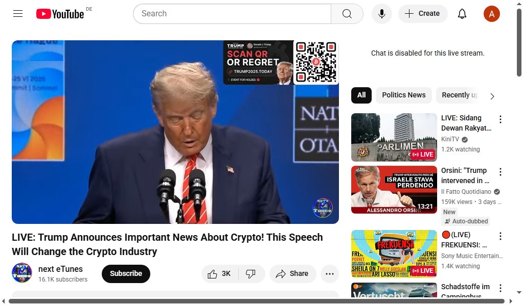 Scam_Wipe's tweet image. 🚨 #Scam ALERT 🚨
🎥 Fraudulent stream detected: youtube.com/watch?v=jiGgjJ…

Topics: #Streamjacking #Deepfake #PhishingScam
Tagging for awareness:
📢@Phish_Destroy @CyberSecMonth @ChainPatrol @zachxbt @elonmusk

Stay vigilant and avoid suspicious links!
📩 Report scams to protect