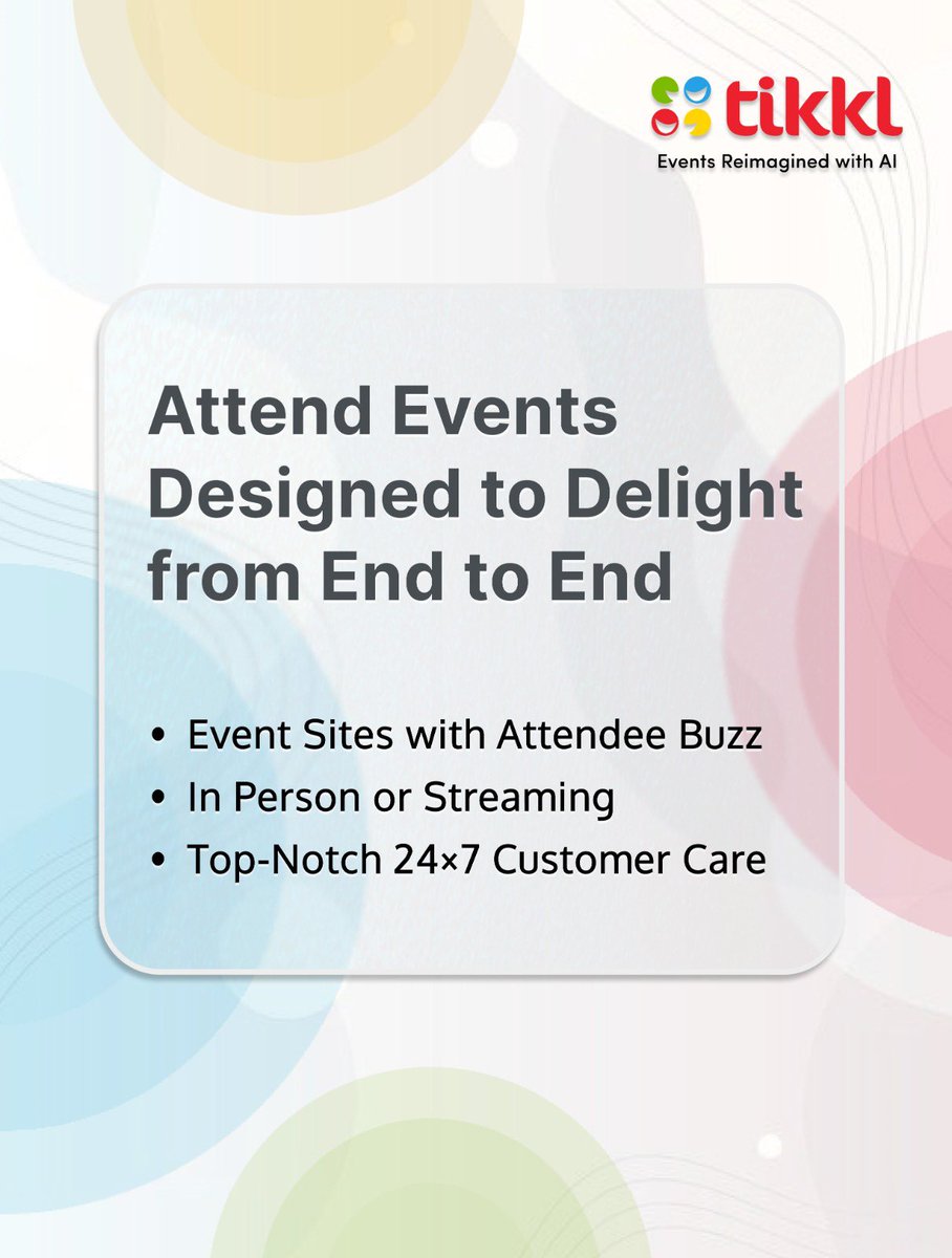 Attend events in your city or relive event experiences from anywhere in the world, virtually. With events hosted on our events platform Tikkl, we promise to delight you from the get-go.