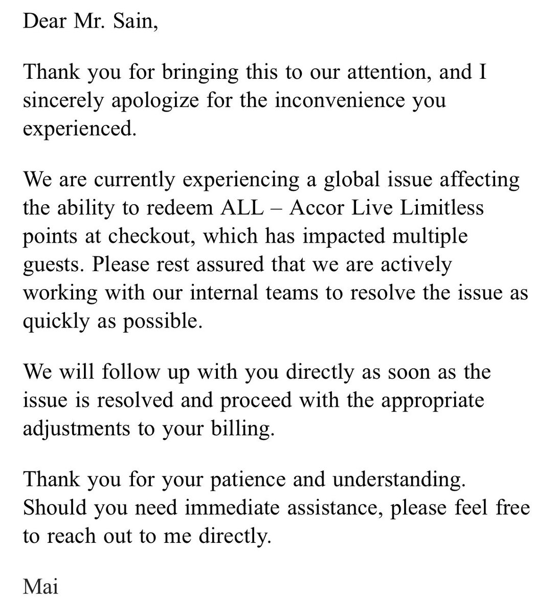 nakshlife's tweet image. 🚨 Important
Accor is facing a global issue affecting the ability to redeem points.
So if you have a stay planning in upcoming days just a heads up you might not be able to redeem points at that time.
Not happening with everyone though
This is official email from Accor
