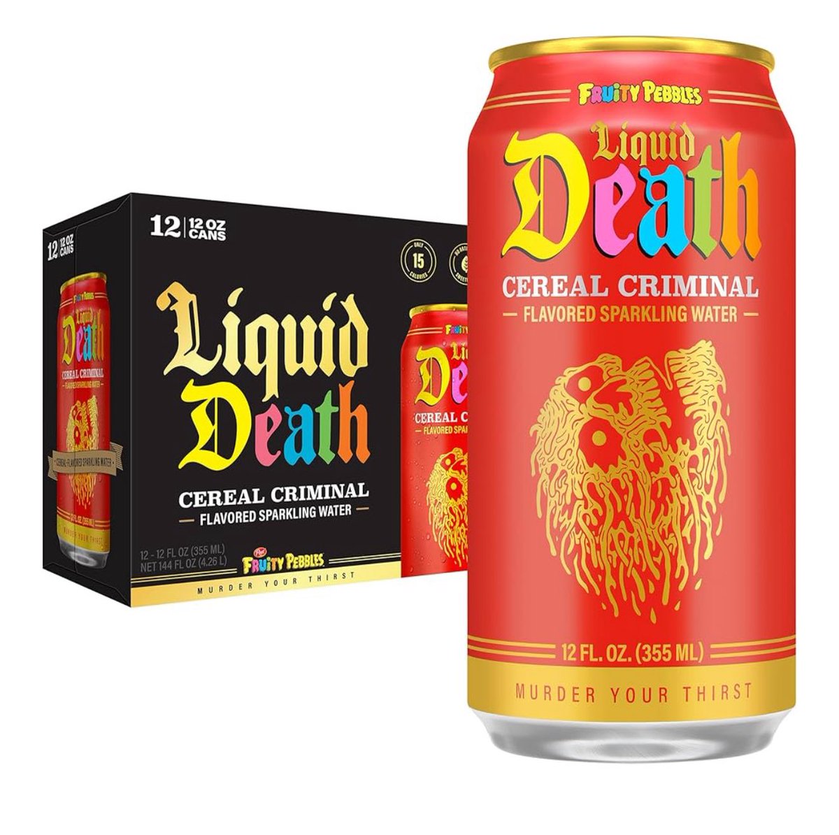 prayerdude's tweet image. Tried this @LiquidDeath @PebblesCereal water… it actually tastes pretty good. Definitely worth a try. #FruityPebbles