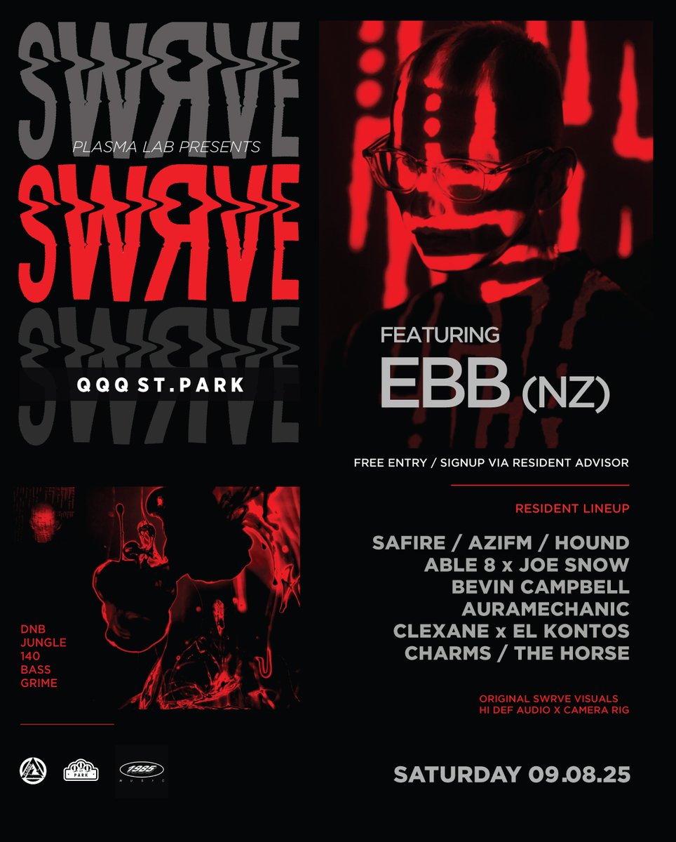 blendcorp's tweet image. SWRVE at QQQ St Park  - DNB / JUNGLE / 140 / BASS / GRIME

SELECTA&apos;S:
Ebb (NZ)
safire
HOUND
ABLE 8 X JOE SNOW
BEVIN CAMPBELL
AURAMECHANIC
CLEXANNE X EL KONTOS
CHARMS
THE HORSE

Details, register free:
ra.co/events/2216112