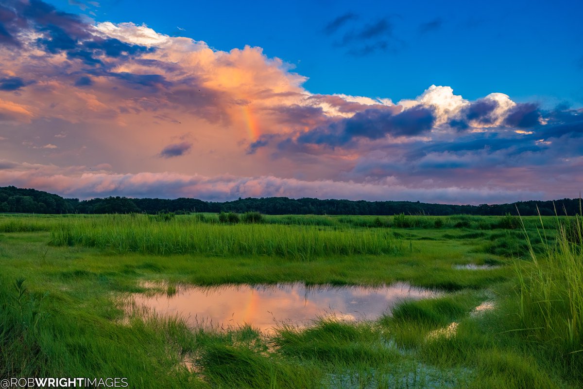 RobWrightImages's tweet image. There was some nice color both west and east this evening along with a partial rainbow. It was getting to be high tide and the water just barely crossed the road in a couple spots here in the Old Town Hill area.
--
July 20, 2025
Newbury, Massachusetts