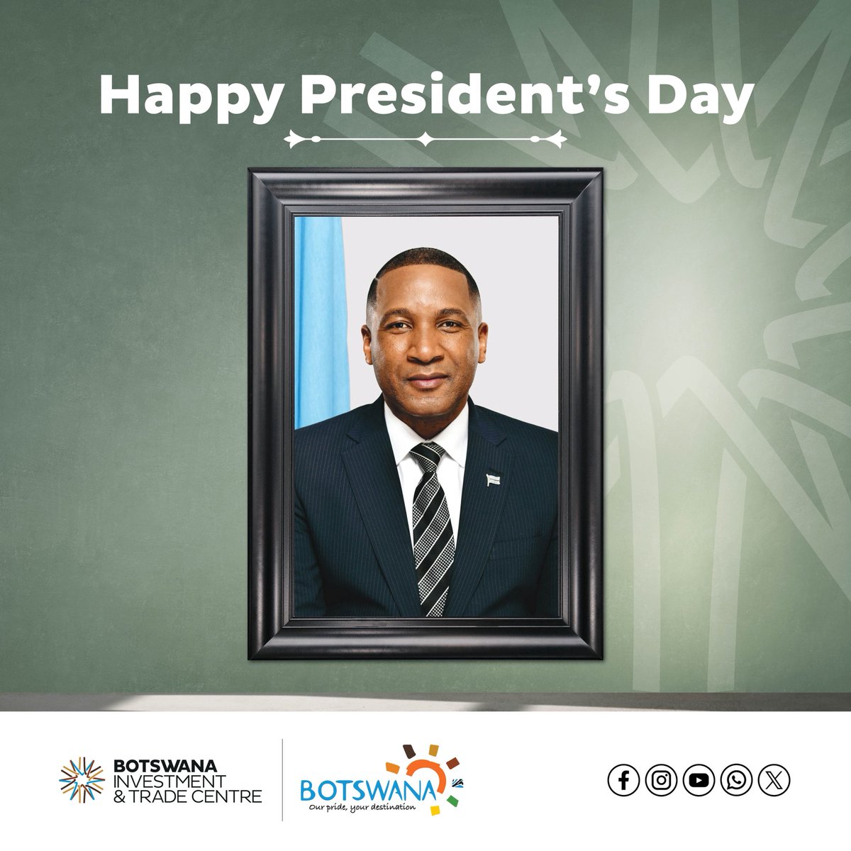 As the nation takes this time to rest and reflect, we extend our warmest wishes for a peaceful and joyful President’s Holiday. May this break rejuvenate your spirit as we continue to work together towards building a prosperous and proud Botswana.

#PushaBW #ProudlyBotswana