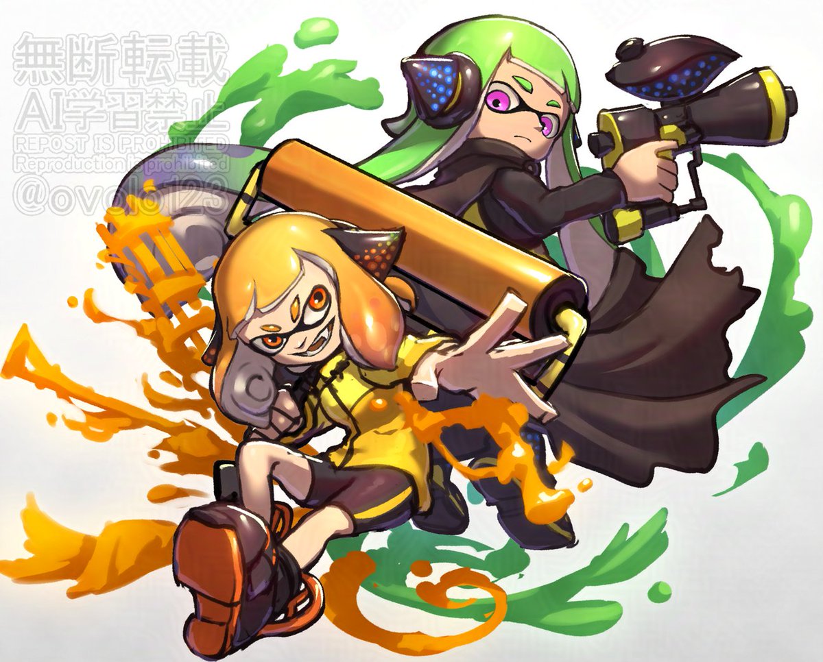 スプラ2絵を再掲
#スプラトゥーン28周年 #splatoonart