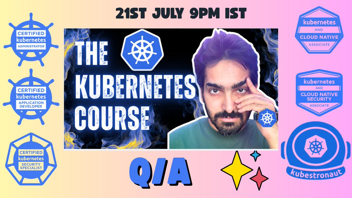 Today 9pm IST - Kubernetes course Q/A 
This is your last chance to participate in FREE Kubernetes certification giveaway - we are giving away 2 vouchers(Thanks to Miley Fu and Secondstate + Wasmedge)
Go fill out the google form now and results will be streamed live at the end of