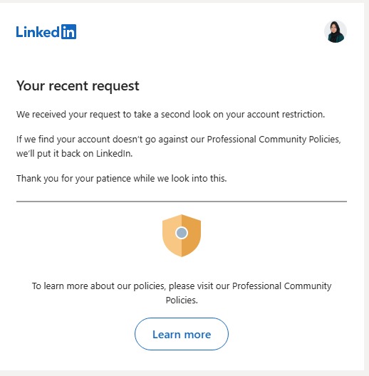 ragilside_'s tweet photo. @LinkedInHelp Hi LinkedIn Support,
My account (Novia Ragilyani, n.ragilyanijobs@gmail.com) has been temporarily restricted, and I submitted ID on July 8, 2025. Please update the status. it's urgent for job related use. Please Help, Thank you! https://t.co/4RR2b2Zca5