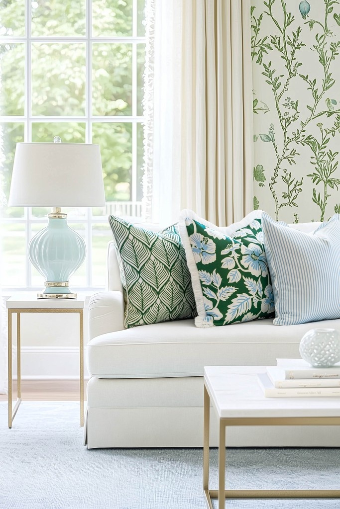 hofdeco's tweet photo. Fresh. Playful. Effortlessly chic. 🍃💧 These green &amp; baby blue indoor outdoor pillow covers are made to turn everyday spaces into little slices of paradise. Perfect for lounging, laughing, living.
.
 💚 Discover yours at https://t.co/Rk28ZDYRuz https://t.co/B10zPolQHj