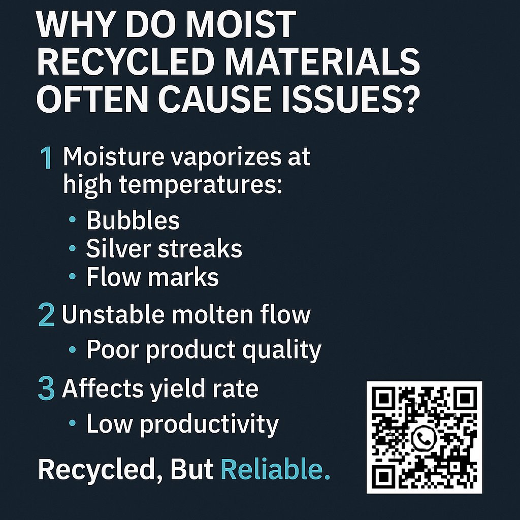 Finn_MBatch's tweet image. Moisture in recycled plastic? Say goodbye to bubbles &amp;amp; streaks.
Try our desiccant masterbatch – simple, efficient, powerful.
👉 wa.me/message/VEZQY3…
#PlasticMasterbatch #Defoaming #Sustainability