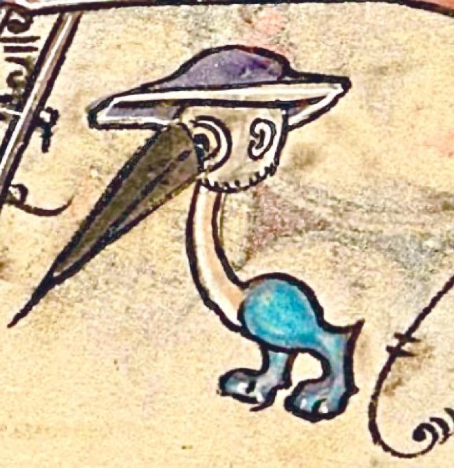 MedMilMedicine's tweet image. This was the day poor Colin realised he could never be a high flyer - 1st quarter of the 14th century, Book of Hours, British Library, Add. 36684, f. 142v
