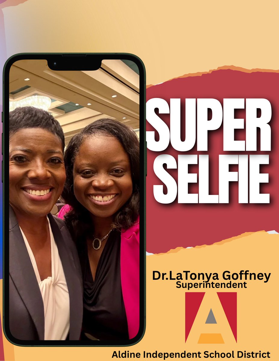 Super selfie moment with the incredible Dr. LaTonya Goffney of Aldine ISD! Every time we share space, her wisdom sharpens my lens on leadership. These conversations aren’t just memorable, they fuel my purpose!@drgoffney