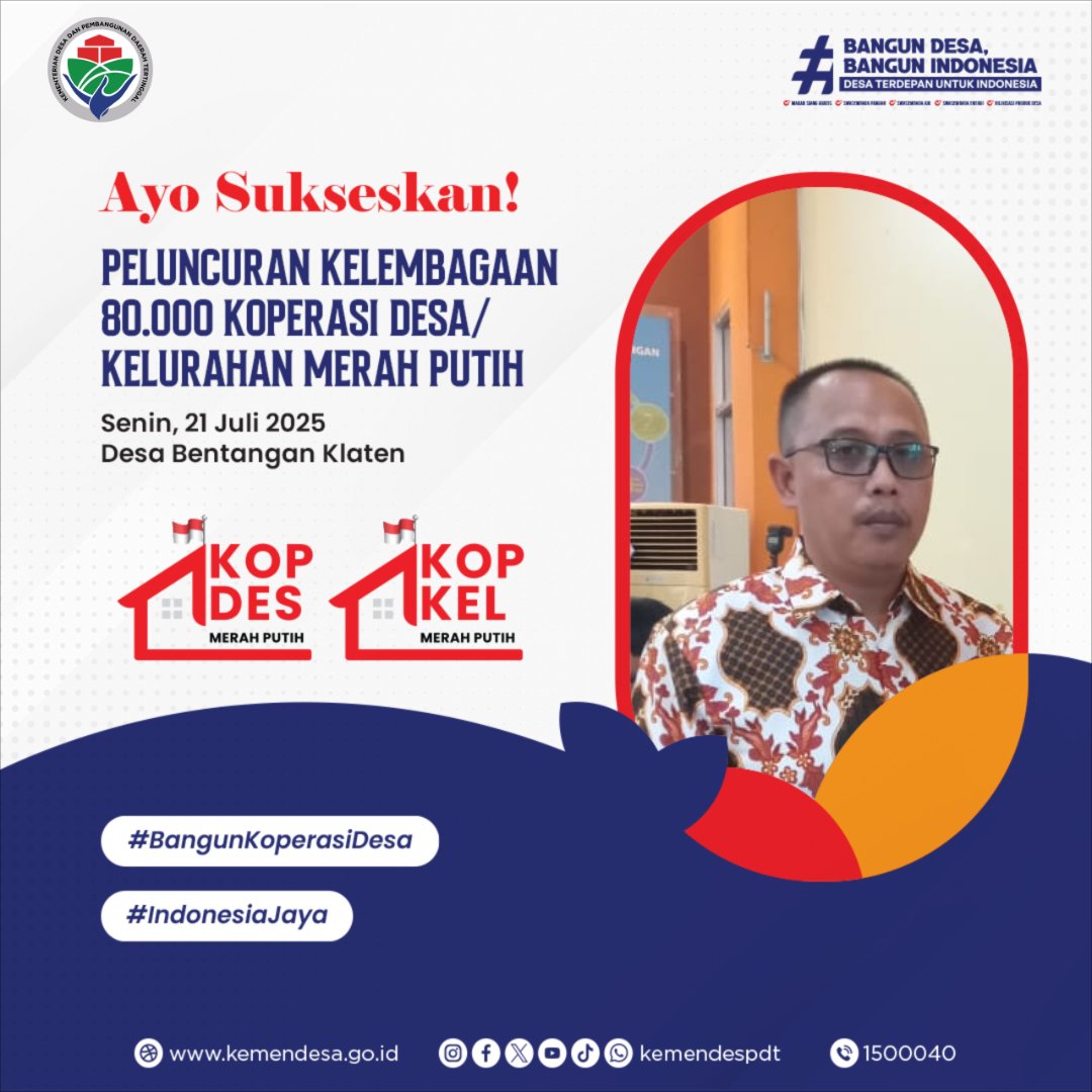 #BangunKoperasiDesa
#IndonesiaJaya
<a href="/prabowo/">Prabowo Subianto</a>
<a href="/YandriSusanto27/">Yandri Susanto</a>
<a href="/ArizaPatria/">Ariza Patria</a>
<a href="/taufikmadjid71/">IG : taufik.madjid</a>
<a href="/kemendespdt/">#BangunDesaBangunIndonesia</a>
<a href="/bpsdmkemendesa/">Bpsdm Kemendesa</a>
<a href="/DesaPeNusantara/">desapesonanusantara</a>