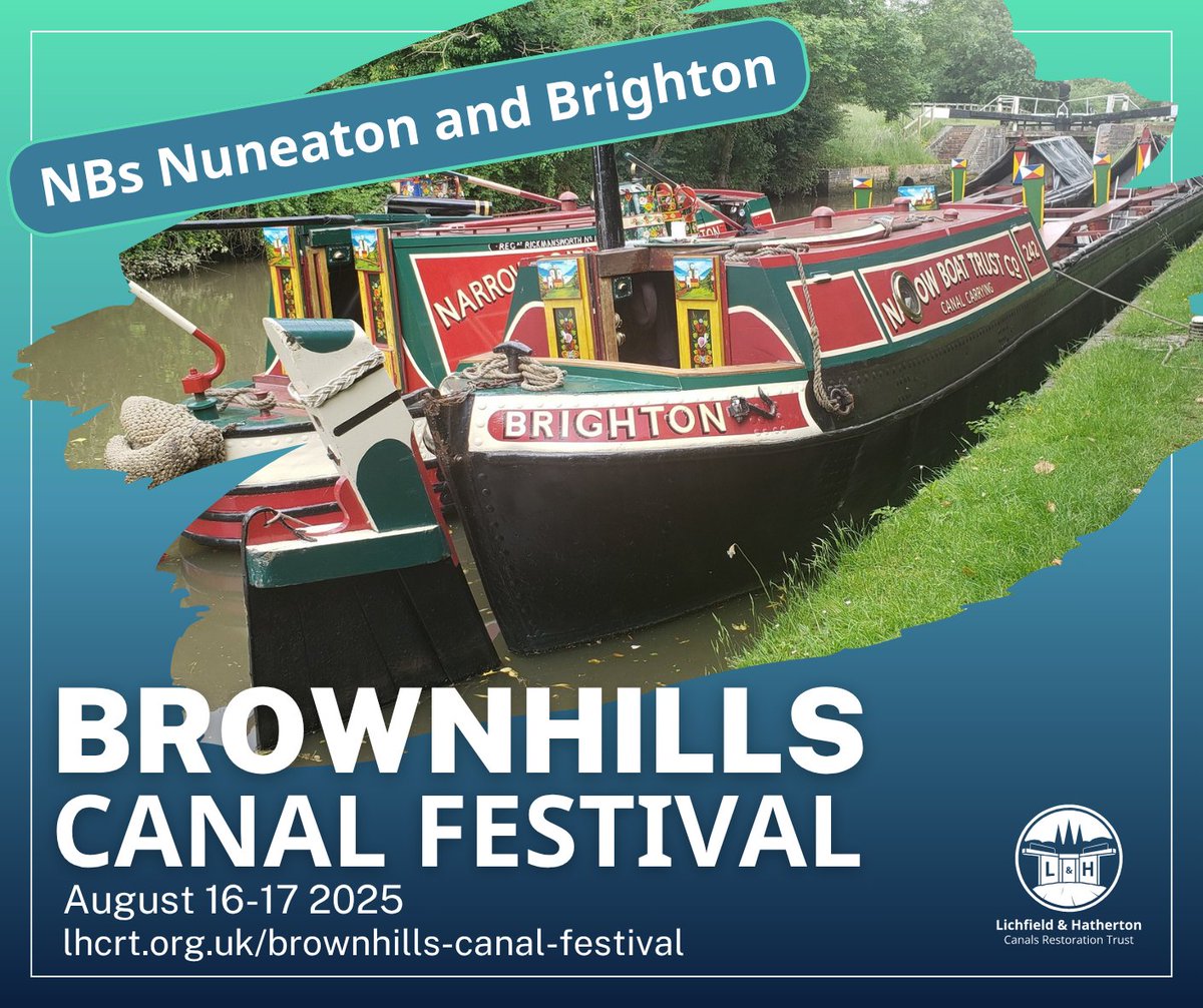 LHCRT1's tweet image. Nuneaton and Brighton are historic working boats built in the 1930s for canal freight. Once part of the Grand Union fleet, they later served British Waterways and Willow Wren.
Now operated by @NarrowBoatTrust they will be at Brownhills Canal Festival.
lhcrt.org.uk/brownhills-can…