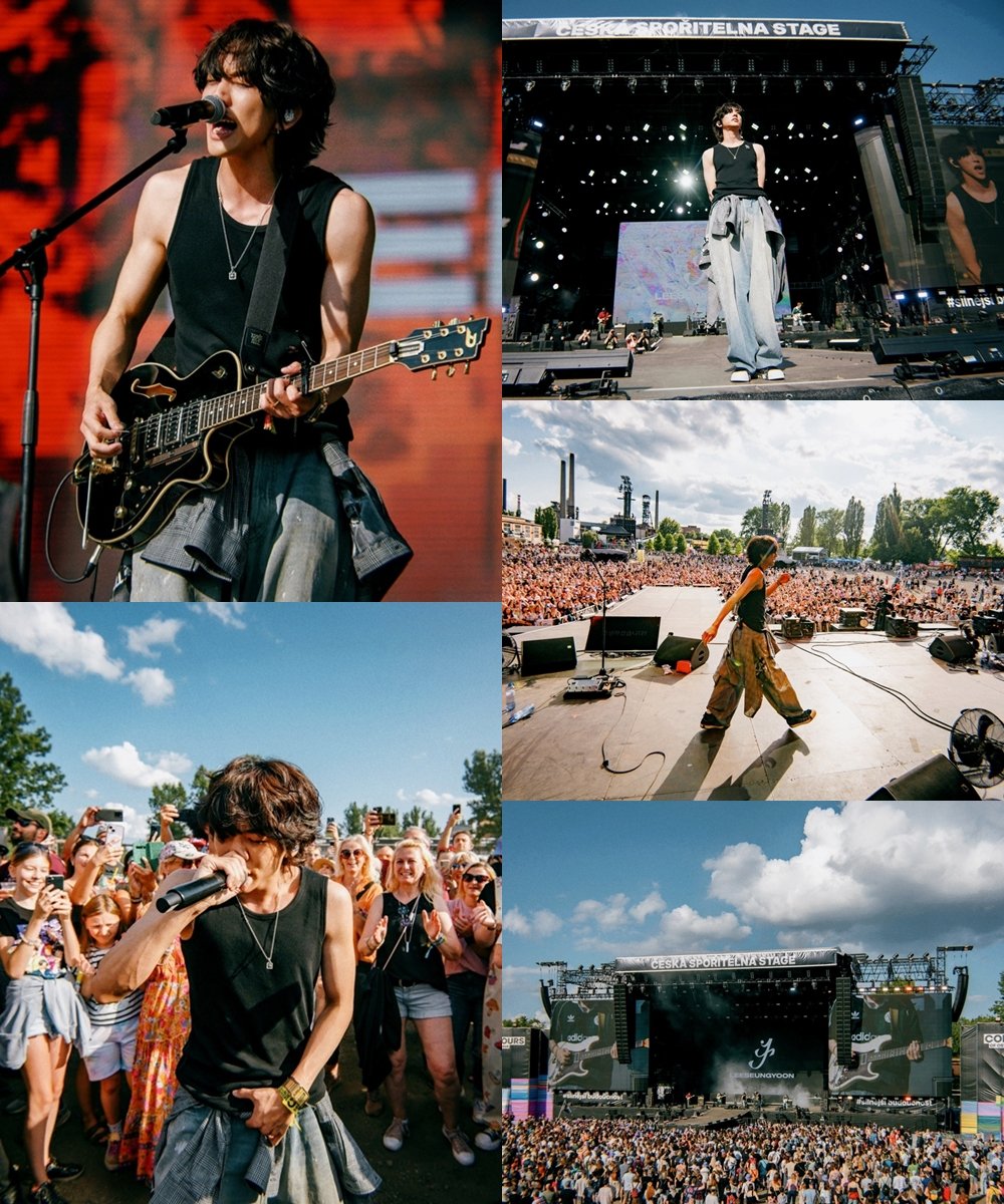 imbcenews's tweet image. 이승윤, 해외 페스티벌까지 접수…음악으로 通했다 
#이승윤 #LeeSeungyoon #역성 #YEOKSEONG #페스티벌 
#들키고싶은마음에게 #컬러스오브오스트라바2025 #iMBC연예 

이승윤은 약 1분간 연주로만 이뤄진 '뒤척이는 허울 Inst.'를 시작으로 '게인 주의', '인투로', '검을 현', '폭포', '캐논 (Punk…