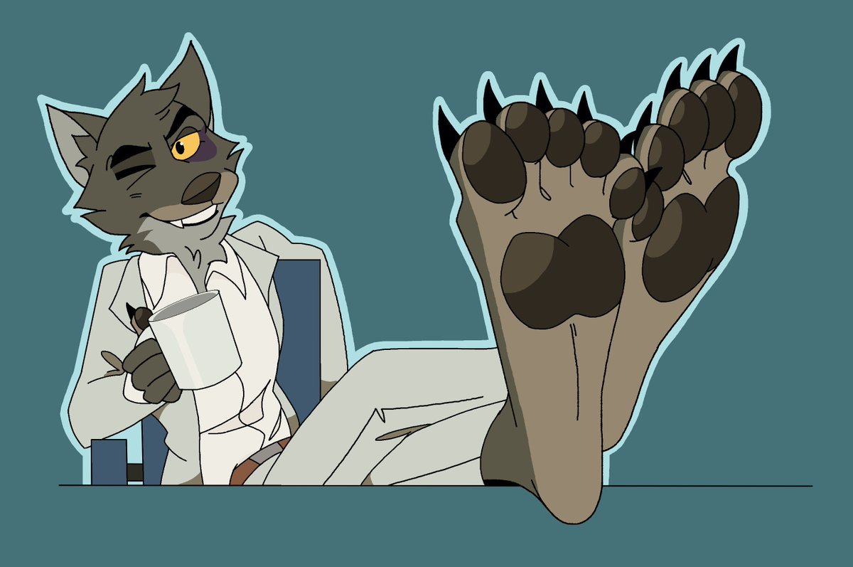 EthcatTF's tweet photo. Omg Mr Wolp what big freaking p awfeet you have there (insp. by @HeLL_OArt's screenshot drawover uwu) 🐾 https://t.co/H9z9C7SQCd