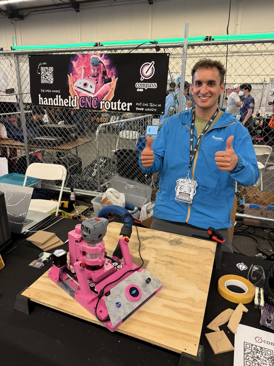 printsandplanks's tweet image. Saw the hand held CNC router in action at @OpenSauceLive by Compass Tools! Preorder for parts (minus 3D parts) was just launched. Check it out at compassrouter.com