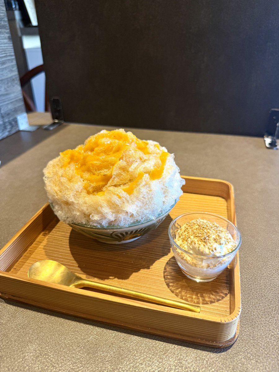 yuri_DitaWhite's tweet image. 🍧あんず
デギスタシオンさん1杯目🍧✨
ほうじ茶ベースに、香り高いあんず!
別添えに白ごま杏仁エスプーマ!!!
意味分からん&脳内大混乱するほどおいしい!!!🥹🥹🥹
さすがのデギ様、定期的に通わないといかん、おいしすぎて放心状態...