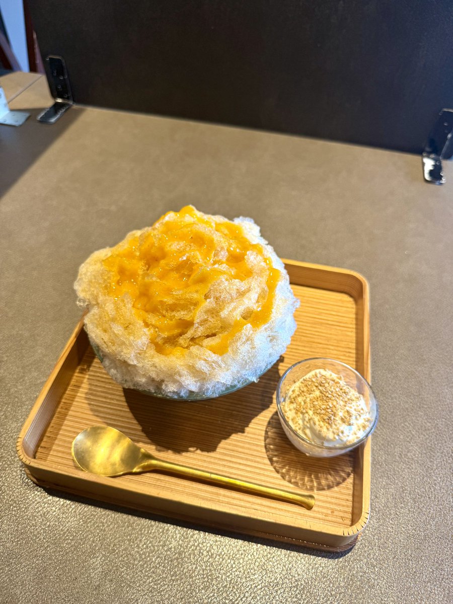 yuri_DitaWhite's tweet image. 🍧あんず
デギスタシオンさん1杯目🍧✨
ほうじ茶ベースに、香り高いあんず!
別添えに白ごま杏仁エスプーマ!!!
意味分からん&脳内大混乱するほどおいしい!!!🥹🥹🥹
さすがのデギ様、定期的に通わないといかん、おいしすぎて放心状態...
