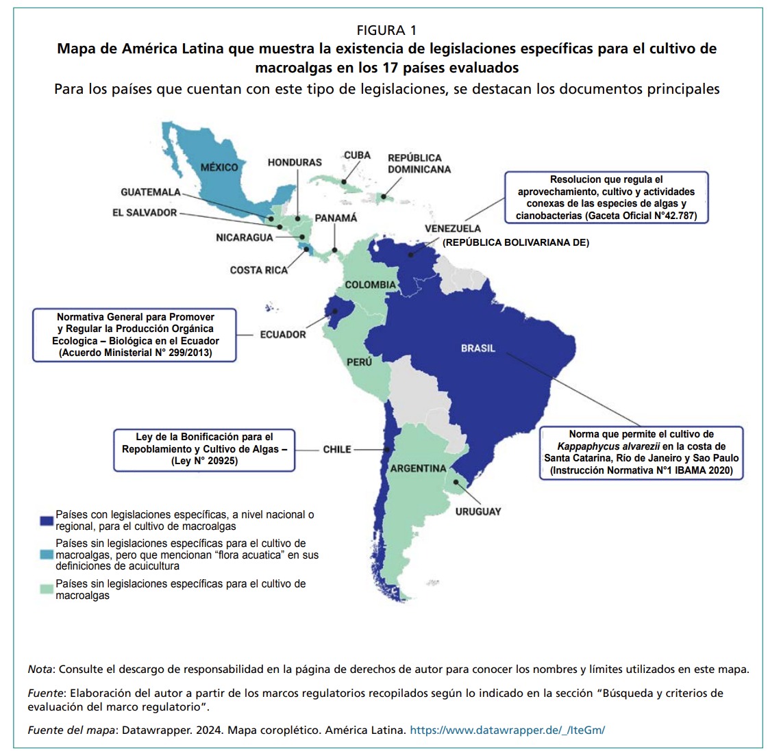 JoseAvilap89's tweet image. ¿Cómo está la legislación para el cultivo de macroalgas en América Latina? Respondemos esta interrogante en el informe comisionado presentado en el último taller de macroalgas organizado por la Fao en Puerto Varas, Chile en Junio 2024. 

researchgate.net/publication/39…