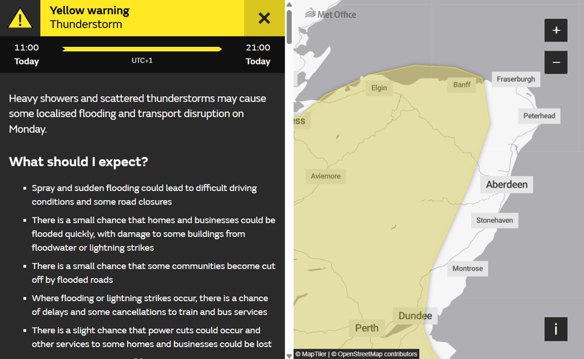 AbshireRoads's tweet image. 🟡 YELLOW weather warning (Thunderstorms)
⏰ Mon 21st July (11:00 - 21:00)
Plan your journey ahead of time ✅
Vehicle checks (tyres, wipers) ✅
Stay updated on road conditions ✅
Drive to the conditions ✅