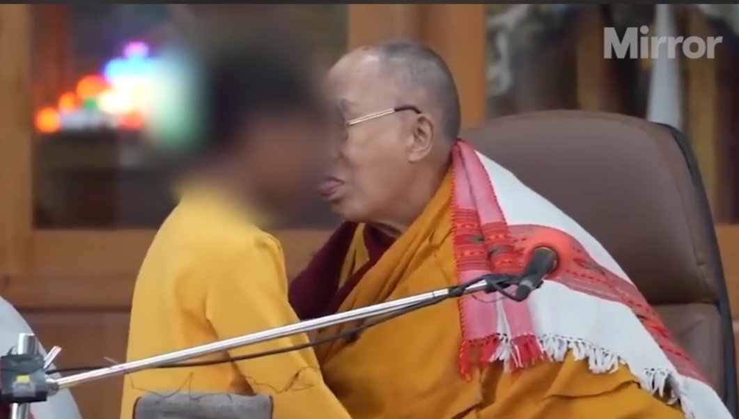 Brettbenraphael's tweet image. GM... Remember this... Somehow I find it more abhorrent than P Diddy and the epstein files combined... In our faces and on display... The grand spiritual leader Dalai Lama kissing and asking a little boy to "suck my tongue"