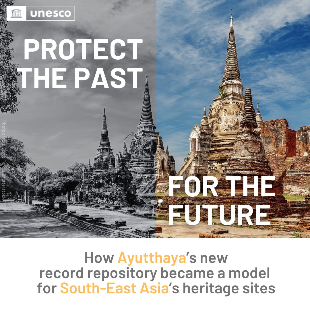 unescobangkok's tweet image. 📜 How can heritage sites better protect their past for the future?
🏛️ Ayutthaya’s new record repository in 🇹🇭 is becoming a model for South-East Asia's heritage sites, showing how to safeguard their archives for generations to come.
🔗 Learn more: unesco.org/en/articles/ho…